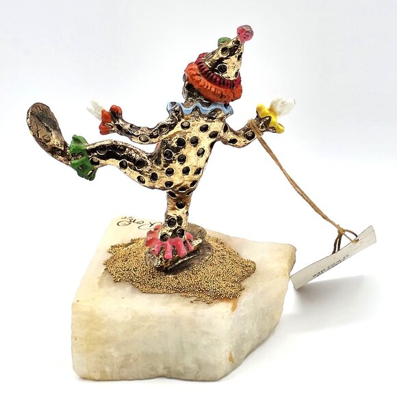 Vintage 1980 Ronald Lee 24Kt Gold Plated Happy Clown Collectible Original Tag - Picture 9 of 12